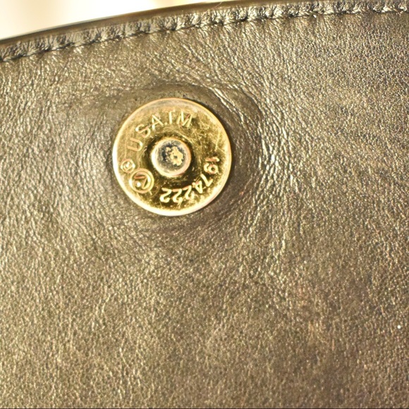 Michael Kors Gold Chain Strap Fold-over Closure Leather Crossbody Purse - Picture 7 of 7